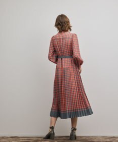 GRACE CONTINENTAL バイカラーチェックプリントワンピース