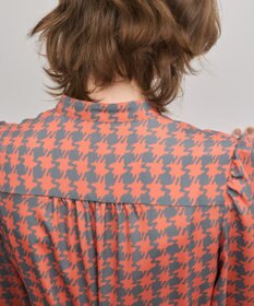 GRACE CONTINENTAL バイカラーチェックプリントワンピース