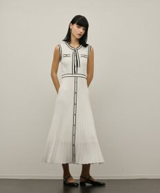 GRACE CONTINENTAL バイカラーボウタイニットワンピース