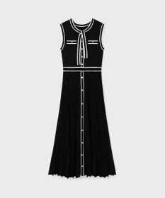 GRACE CONTINENTAL バイカラーボウタイニットワンピース