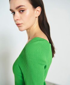 GRACE CONTINENTAL リブスクエアニットトップ