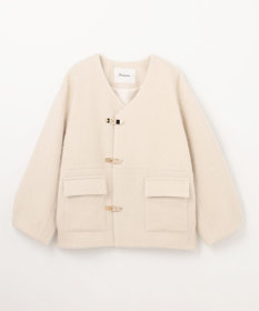 GRACE CONTINENTAL ノーカラーシャギーコート