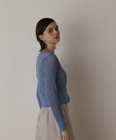 GRACE CONTINENTAL ラメリブシアーニットカーディガン