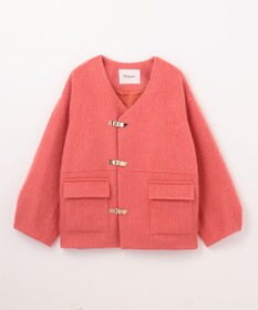 GRACE CONTINENTAL ノーカラーシャギーコート