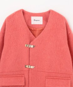 GRACE CONTINENTAL ノーカラーシャギーコート