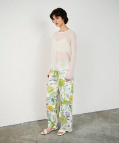 GRACE CONTINENTAL フラワープリントワークパンツ