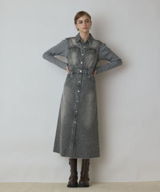 GRACE CONTINENTAL デニムロングジレワンピース ブラック