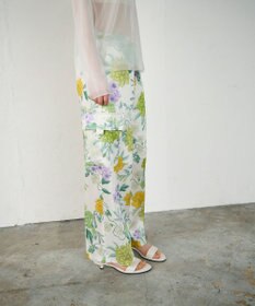 GRACE CONTINENTAL フラワープリントワークパンツ