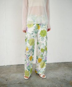 GRACE CONTINENTAL フラワープリントワークパンツ