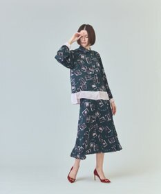 GRACE CONTINENTAL トランププリントブラウス