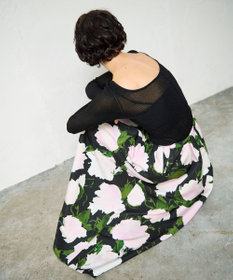 GRACE CONTINENTAL グログランボタニカルスカート