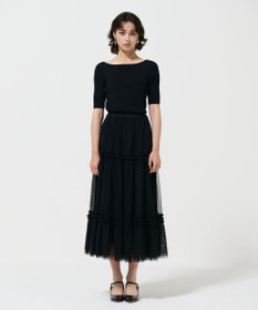 GRACE CONTINENTAL リブカシュクールニットトップ