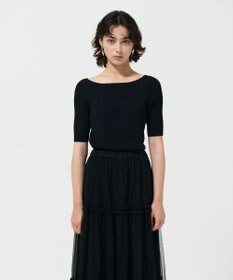 GRACE CONTINENTAL リブカシュクールニットトップ