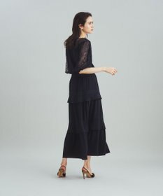 【極美品】グレースクラス タックトリアセドレス リボンベルト付き ブラック M トリアセリボンベルトジャケット / GRACE CONTINENTAL | GRACE