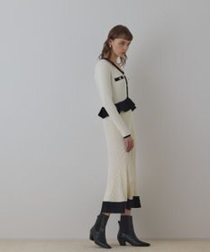 GRACE CONTINENTAL バイカラーニットワンピース