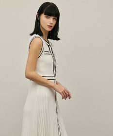 GRACE CONTINENTAL バイカラーボウタイニットワンピース