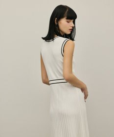 GRACE CONTINENTAL バイカラーボウタイニットワンピース