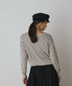 GRACE CONTINENTAL ドットフロッキーニットカーディガン