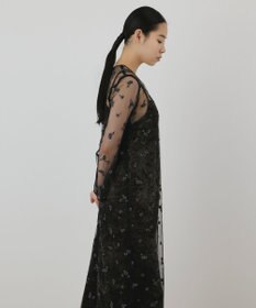 GRACE CONTINENTAL 刺繍レイヤードベロアワンピース