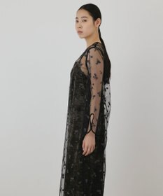 GRACE CONTINENTAL 刺繍レイヤードベロアワンピース