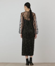 GRACE CONTINENTAL 刺繍レイヤードベロアワンピース