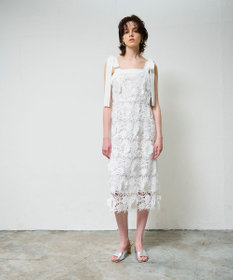 GRACE CONTINENTAL ケミカルフラワーレースワンピース