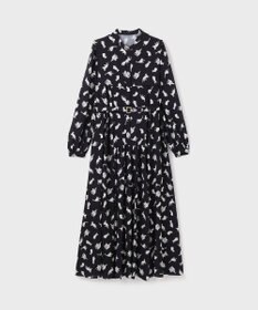 GRACE CONTINENTAL キャットプリントフライヨークワンピース