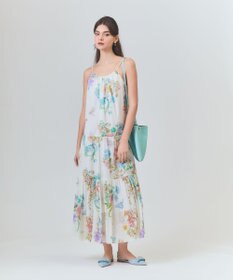 GRACE CONTINENTAL ボタニカルティアードドレス