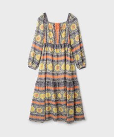 GRACE CONTINENTAL フラワープリントレースアップワンピース