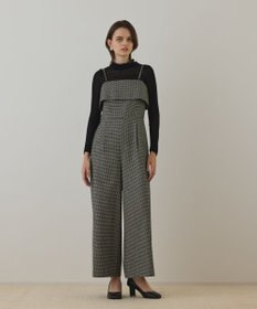 GRACE CONTINENTAL チドリツイードサロペット ブラック