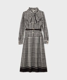 GRACE CONTINENTAL バイカラーチェックプリントワンピース