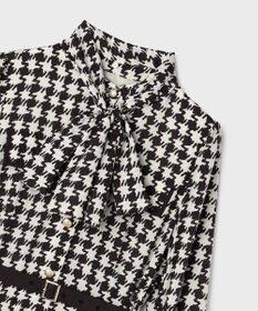 GRACE CONTINENTAL バイカラーチェックプリントワンピース