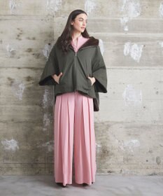 未使用　GRACE CONTINENTAL リバーシブル　ミックスハーフコート ノーカラーリバーコート / GRACE CONTINENTAL | GRACE