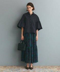 GRACE CONTINENTAL バルーンスリーブシャツ ブラック