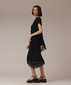 GRACE CONTINENTAL フリンジイレヘムニットトップ