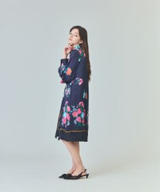 GRACE CONTINENTAL ボタニカルスカーフプリントワンピース