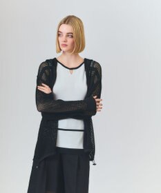 GRACE CONTINENTAL ボーダーメッシュフーディ