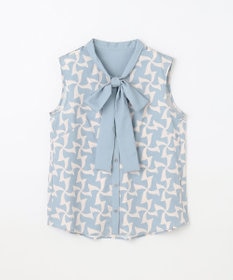 GRACE CONTINENTAL リボンプリントノースリーブトップ