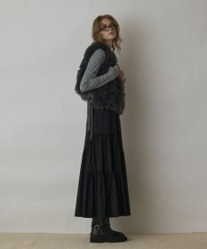 GRACE CONTINENTAL ショ－トファ－ジレ チャコール