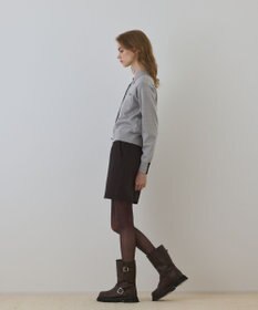 GRACE CONTINENTAL バイカラーロゴニットカーディガン