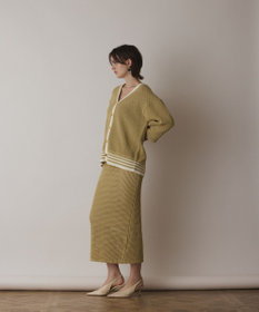 GRACE CONTINENTAL メッシュラインニットカーディガン