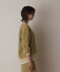 GRACE CONTINENTAL メッシュラインニットカーディガン