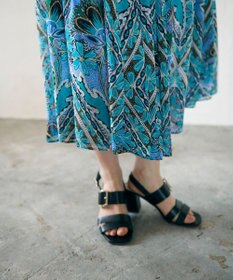 GRACE CONTINENTAL シフォンプリントティアードワンピース