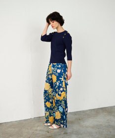 GRACE CONTINENTAL フラワープリントワークパンツ