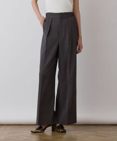 GRACE CONTINENTAL スラブストレッチタックパンツ チャコール