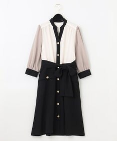 新品タグ付！グレースカラーブロックシャツワンピース　ダイアグラム　グレースクラス 新品タグ付！グレースカラーブロックシャツワンピース