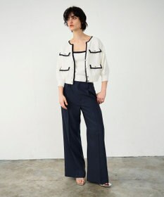 GRACE CONTINENTAL バイカラールーズニットカーディガン