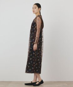 GRACE CONTINENTAL 刺繍レイヤードベロアワンピース
