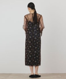 GRACE CONTINENTAL 刺繍レイヤードベロアワンピース