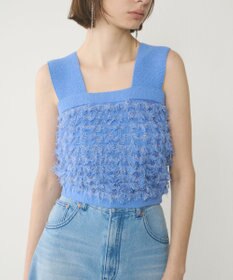 GRACE CONTINENTAL フリンジニットベアトップ